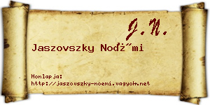 Jaszovszky Noémi névjegykártya